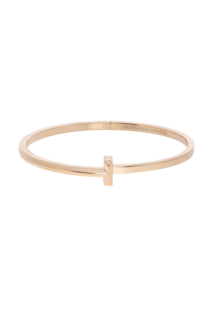 Tiffany & Co 18K Yellow Gold T1 Narrow Hinged Bangle Bracelet