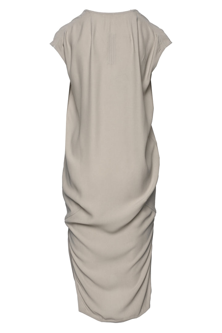 Rick Owens Size 8 Tecuatl S/S 20 V-Neck Sleeveless Crepe Dress