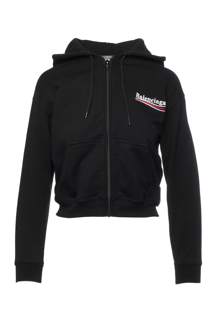Balenciaga Size XS 2022 Campaign Cropped Zip-Up Hoodie