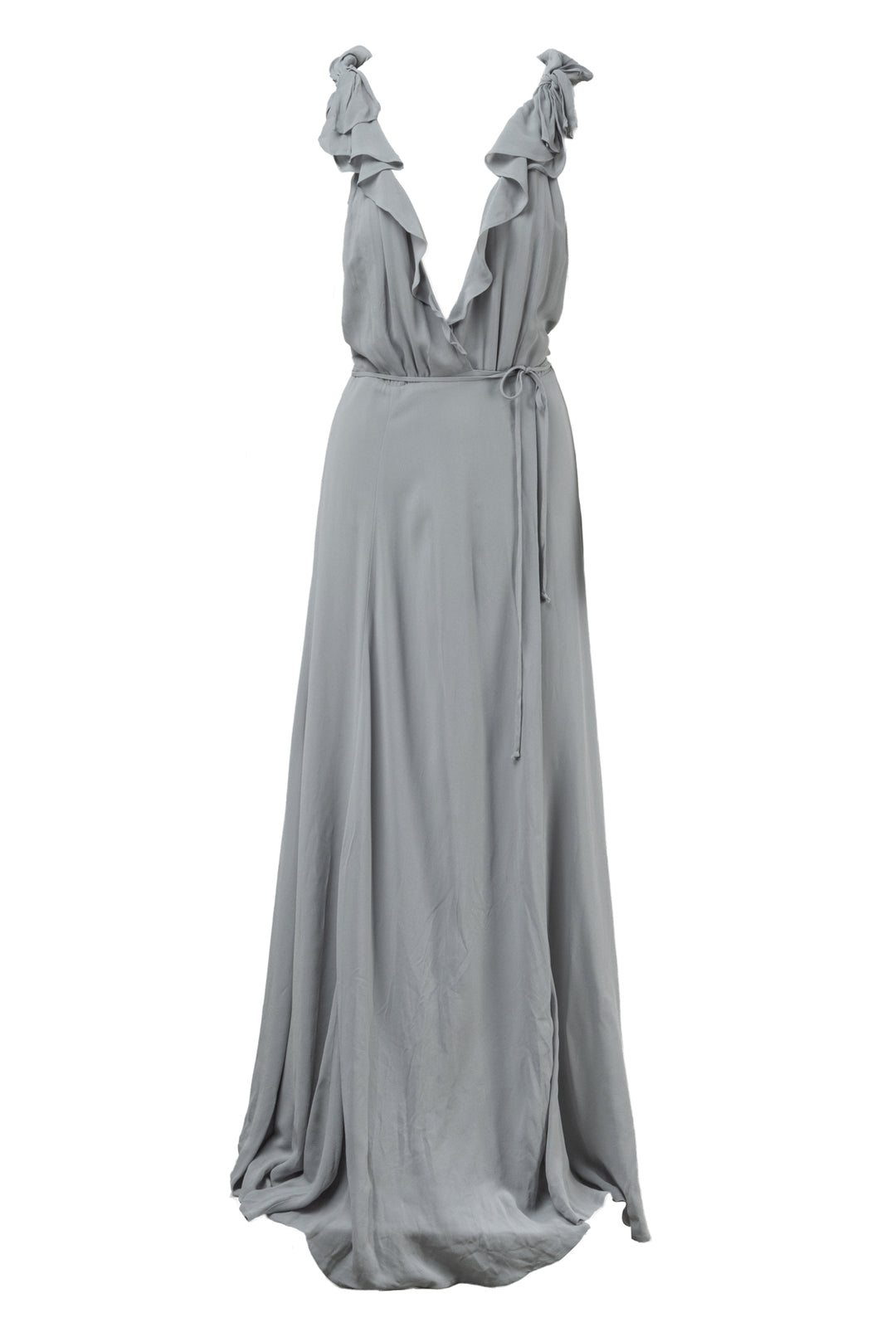 Reformation Size M Peppermint Ruffled Maxi Wrap Dress - Luxury Used  Designer Dresses