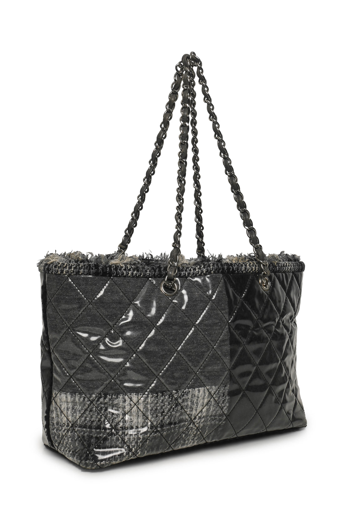 Chanel 2009-2010 Vinyl Funny Tweed Patchwork Tote
