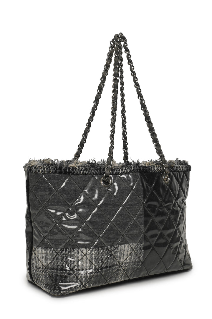 Chanel 2009-2010 Vinyl Funny Tweed Patchwork Tote