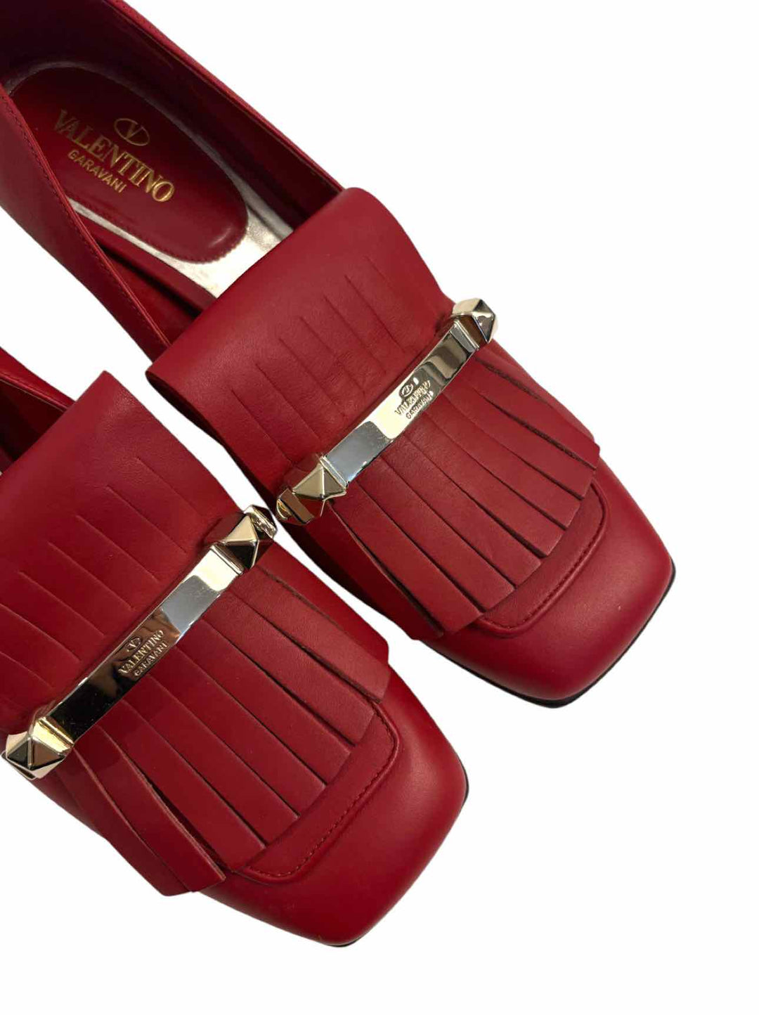 Valentino Garavani Size 39 Uptown Rockstud Fringed Loafers