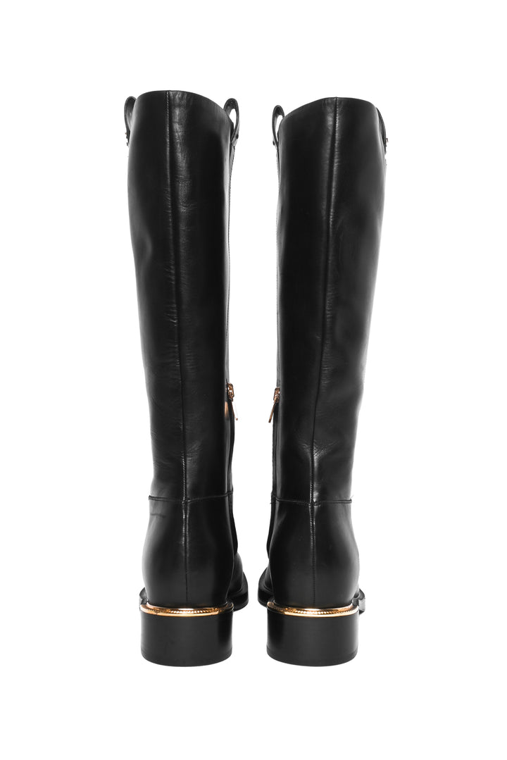 Salvatore Ferragamo Size 9 Liam Leather Knee Length Boots