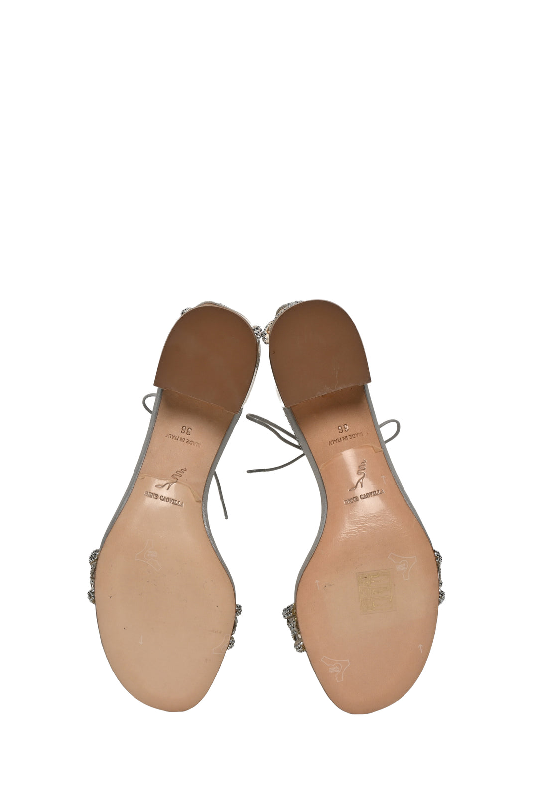 Rene Caovilla Size 36 Leather Crystal Embellished Sandals