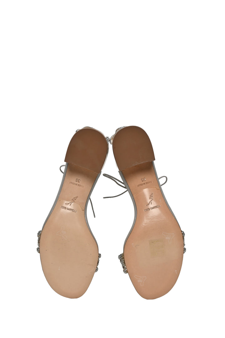 Rene Caovilla Size 36 Leather Crystal Embellished Sandals