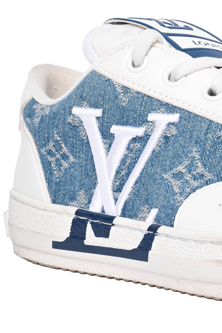Louis Vuitton Size 38 Calfskin Monogram Denim Charlie Sneaker