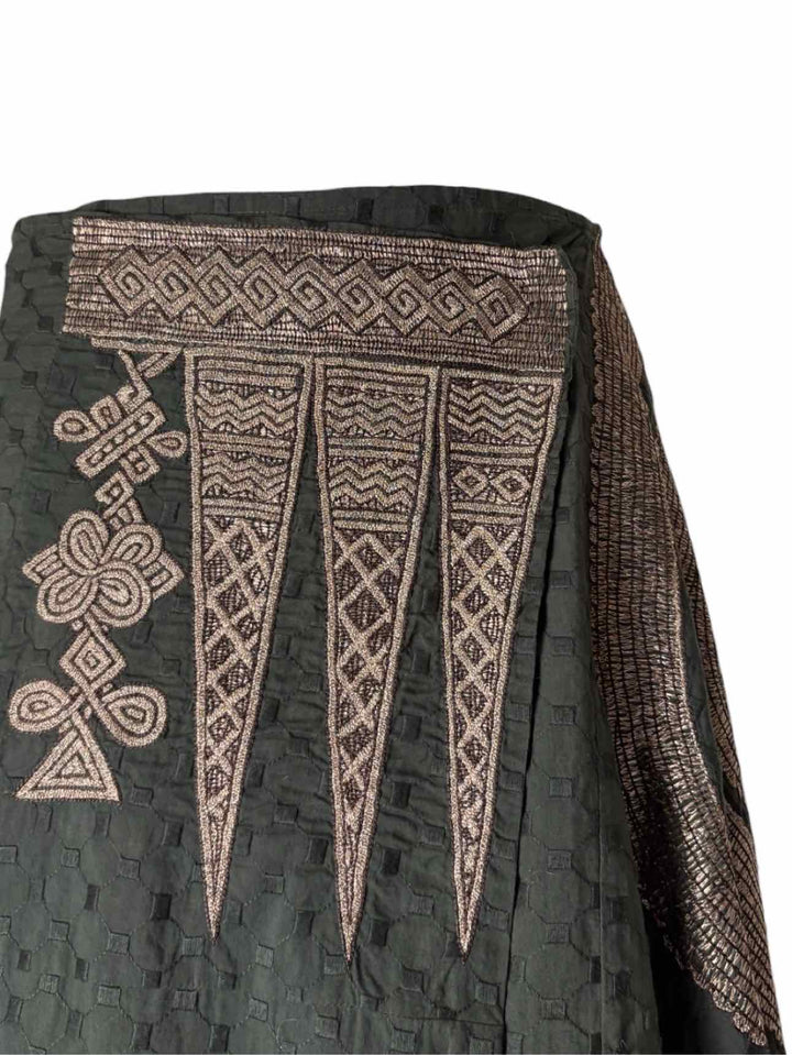 Dries Van Noten Size 38 Metallic Embroidered Skirt
