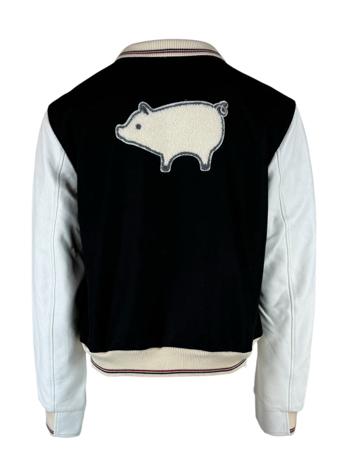 Thom Browne Size 3 Men's Pig Icon Patch Varsity Jacket