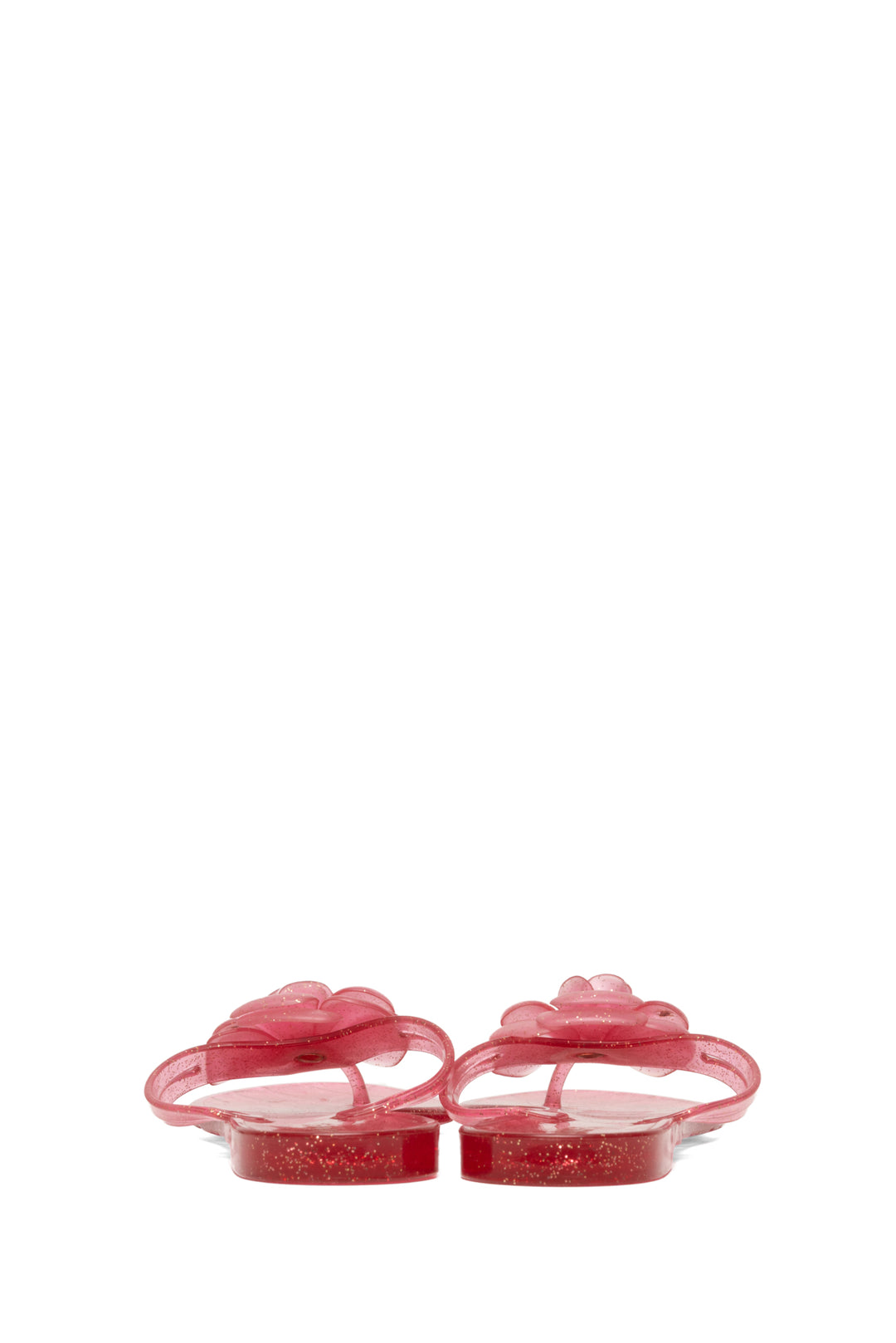 Chanel Size 39 Jelly Camellia Glitter Thong  Sandals