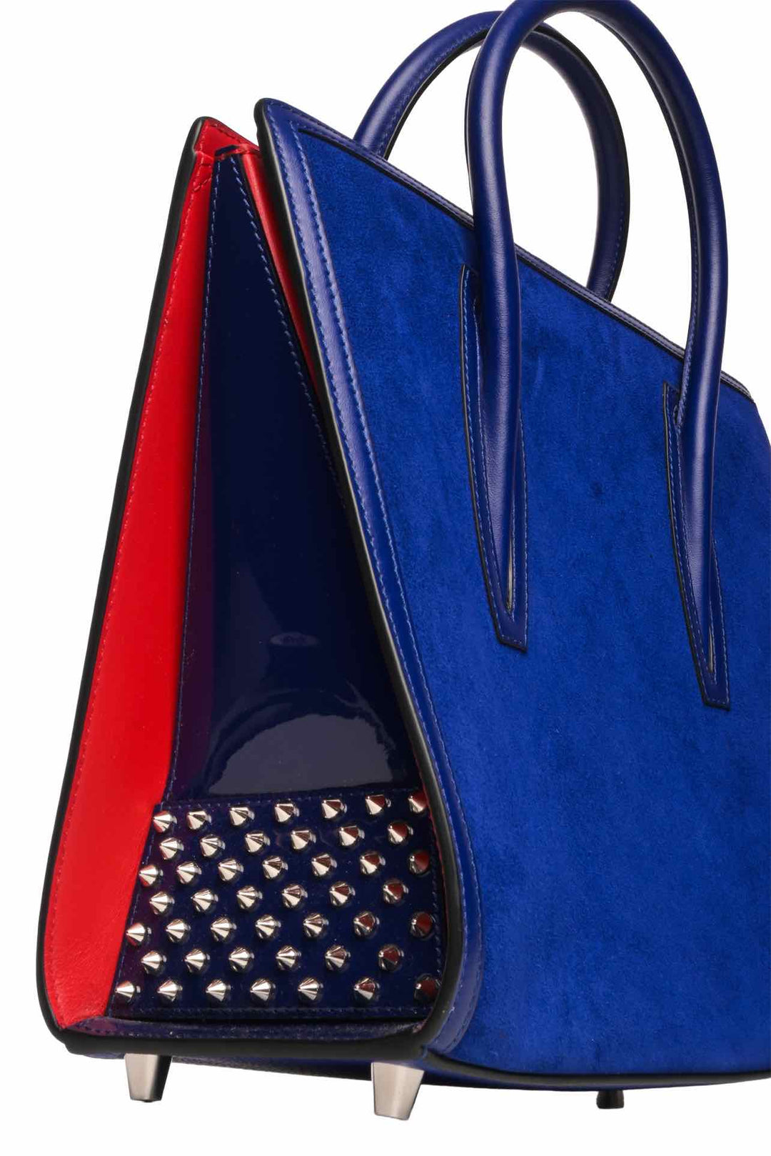Louboutin Medium Studded Leather & Suede Paloma Tote