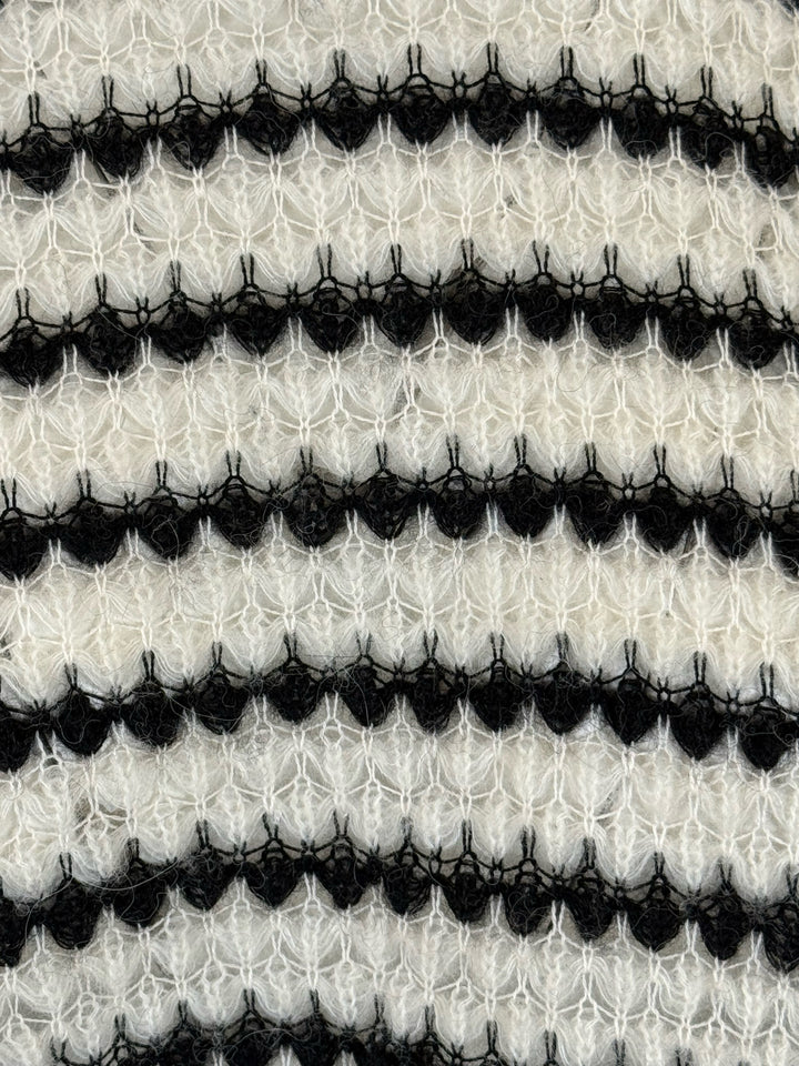 Ulla Johnson Size S Frilly Striped Alpaca-Blend  Sweater