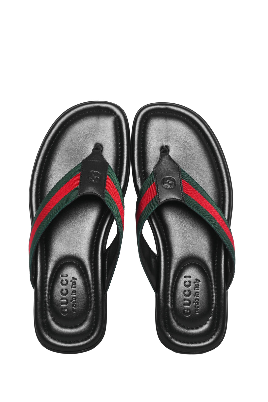 Gucci Size 8.5 Web Cleat Sole Thong Sandals