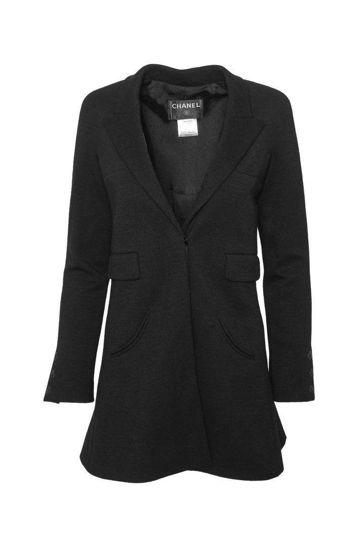 Chanel Size 38 2007 Peaked Lapel Wool Blazer