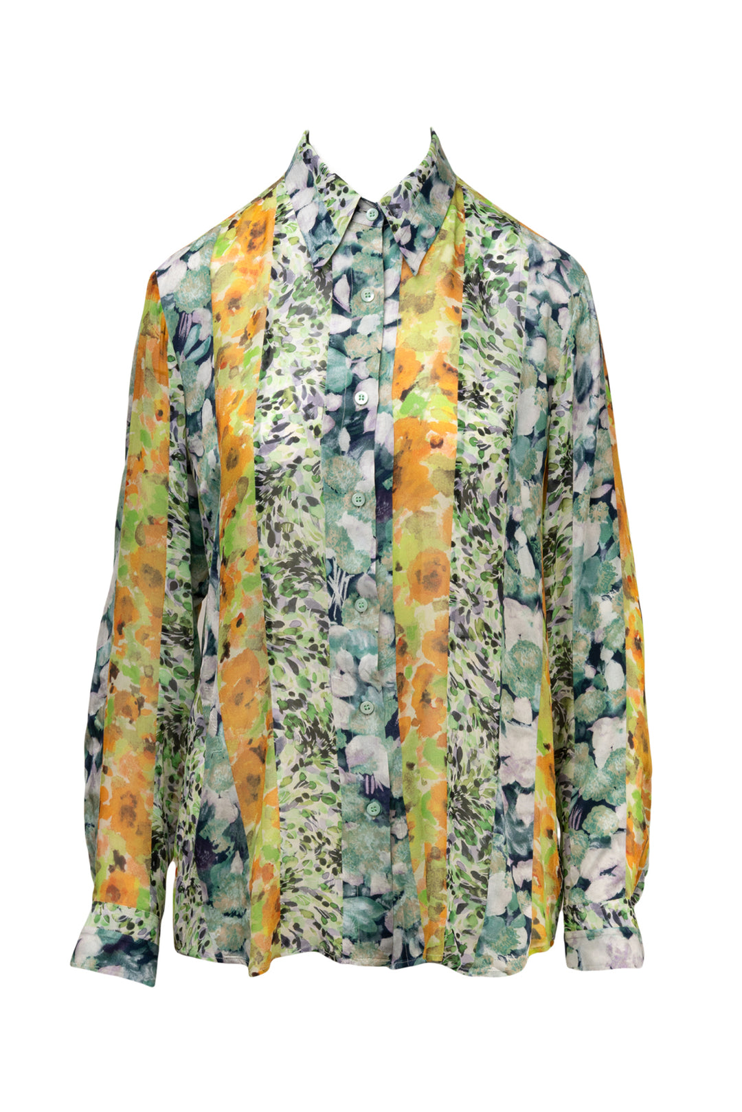 Dries Van Noten Size 40 Celinda Silk Blend Patchwork Floral Print Blouse