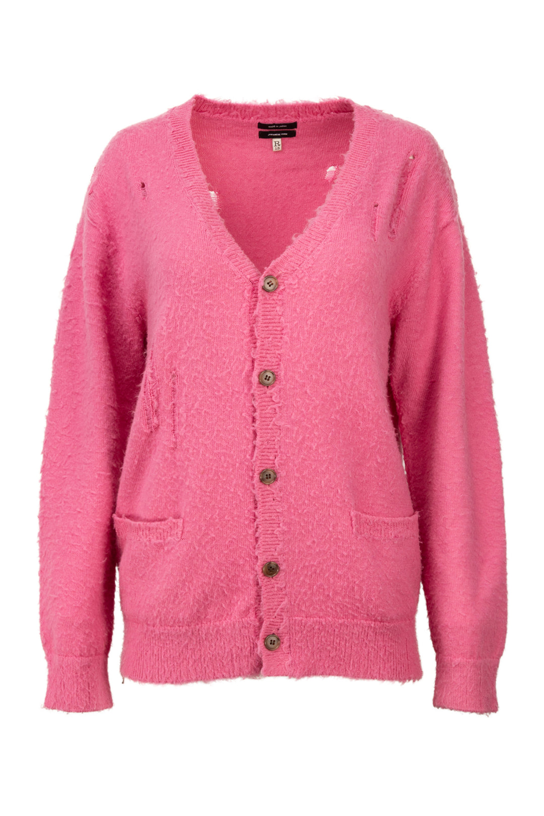 R13 Size XS Shaggy Oversized Distressed Edge Cardigan