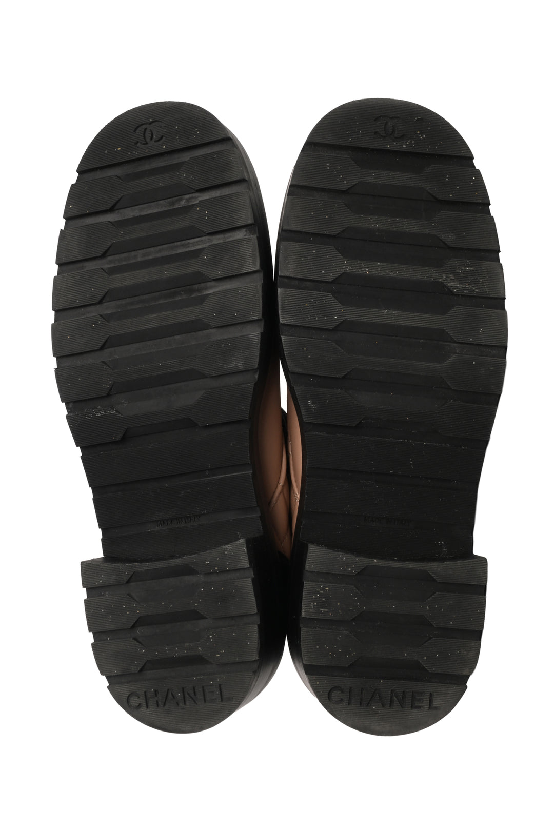 Chanel Size 39 CC Quilted Lace Up Combat Ankle Boots