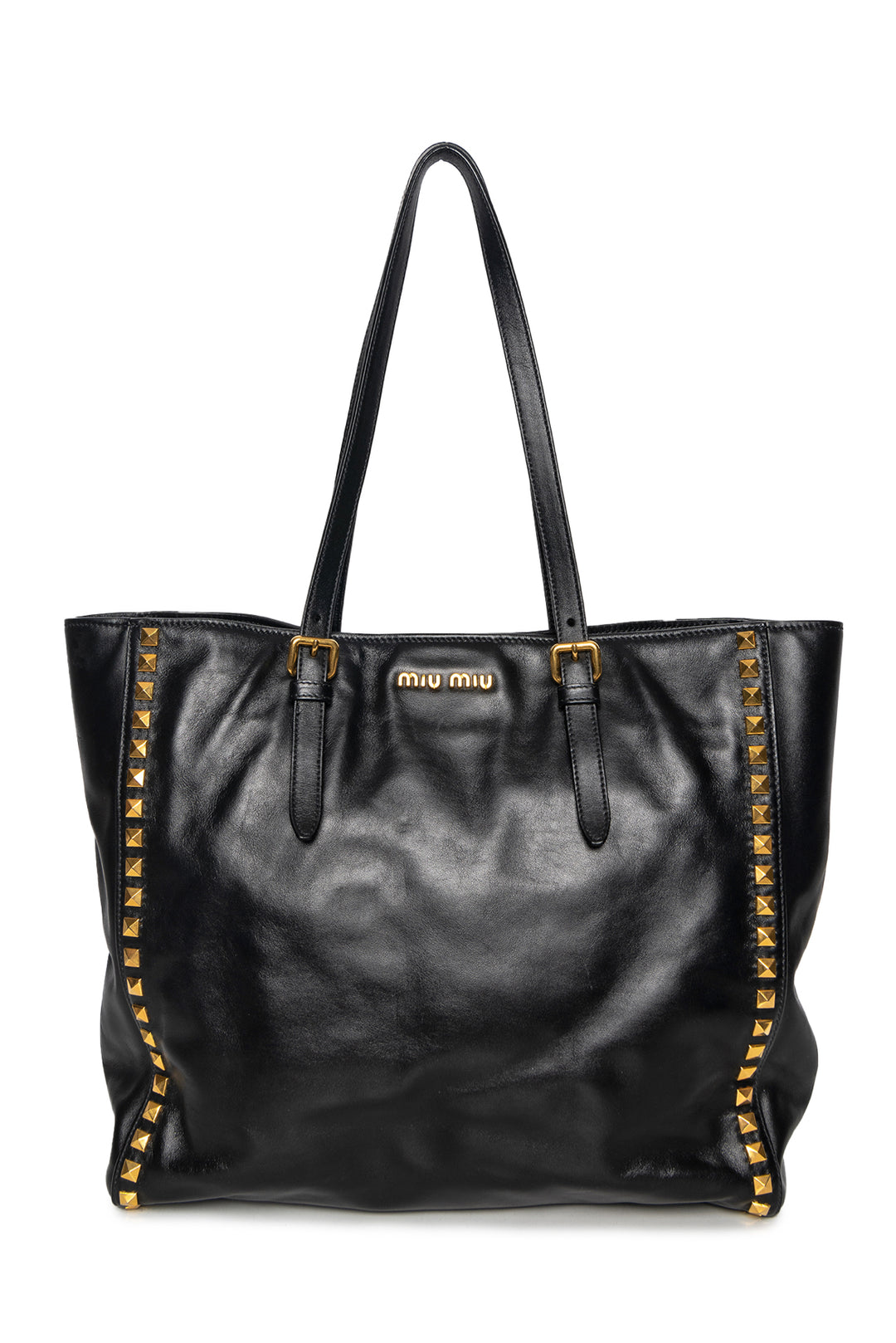 Miu Miu Soft Calf Leather Studded Tote