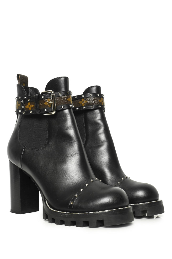 Louis Vuitton Size 41 Leather Studded Combat Boots