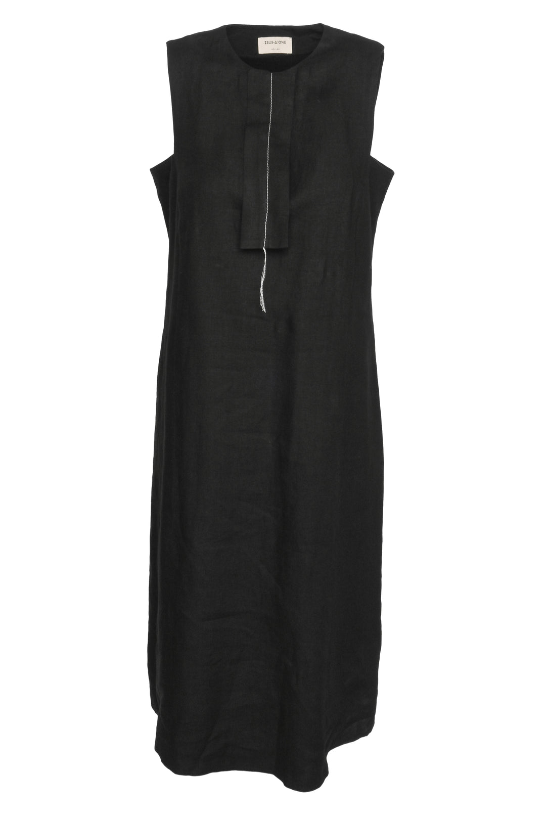 Zeus + Dione Size 6 Linen V-Neck Midi Dress