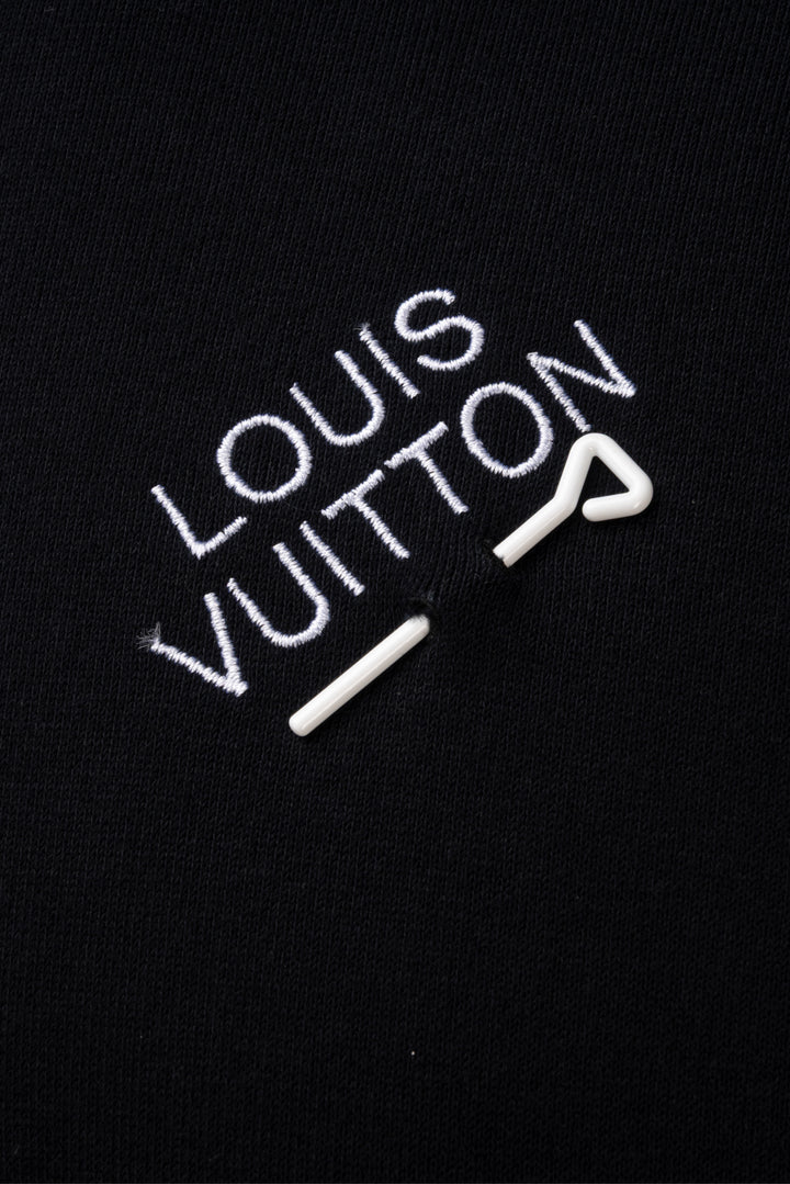 Louis Vuitton Size L Men's Signature Hoodie With Embroidery