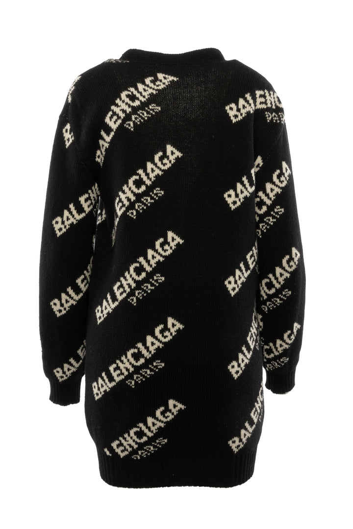 Balenciaga Size 34 2017 Allover Logo Cardigan