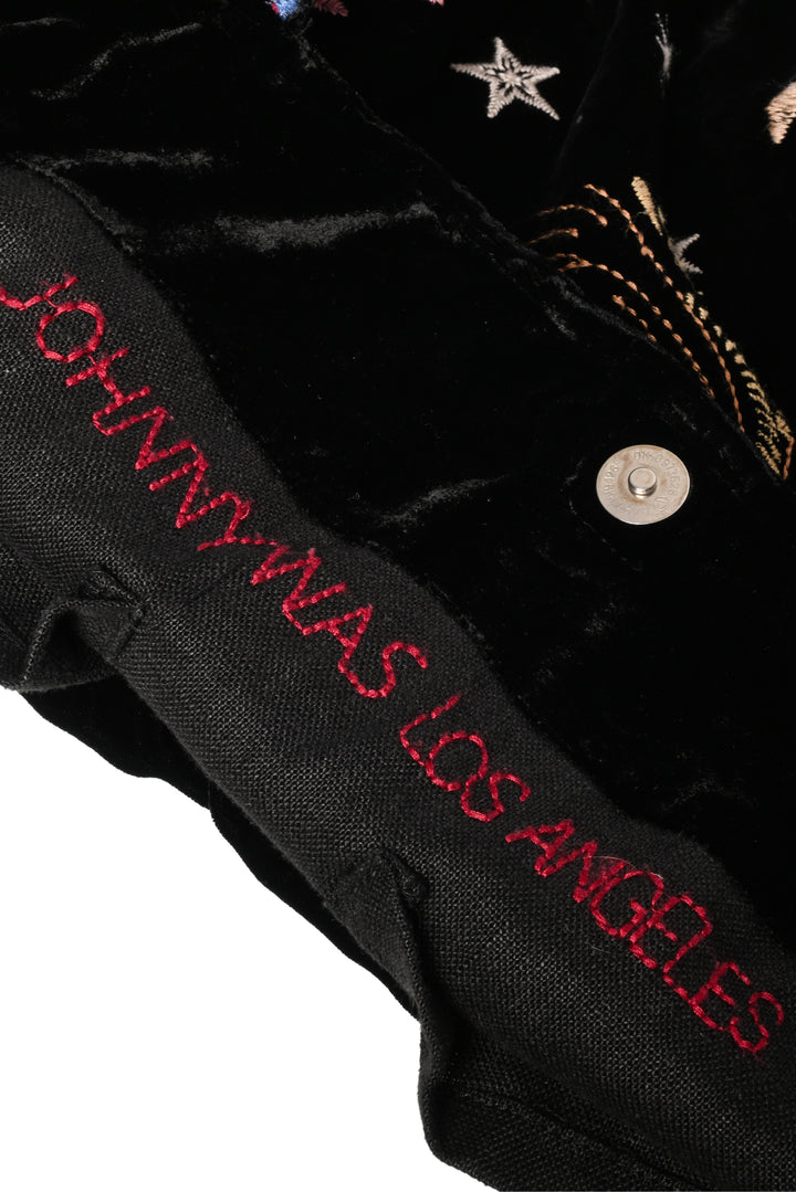 Johnny Was Victoria Embroidered Velvet Tote