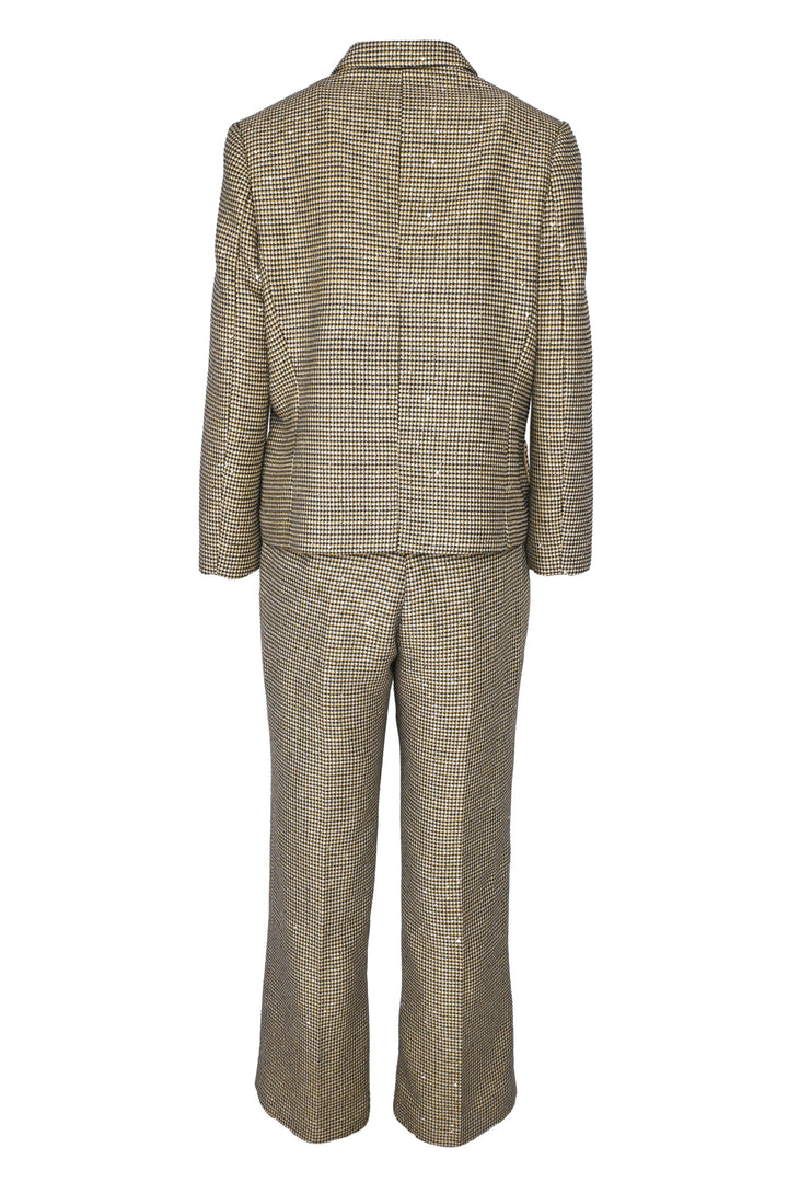 Rue-Bisquit Size 48 Tweed Sequin Embellished Blazer & Pant Set