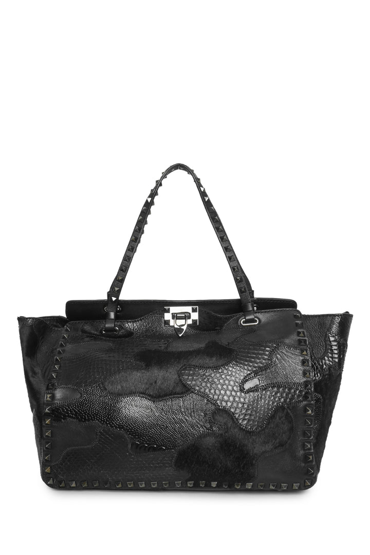Valentino Exotic Leather Rockstud Shopper Tote