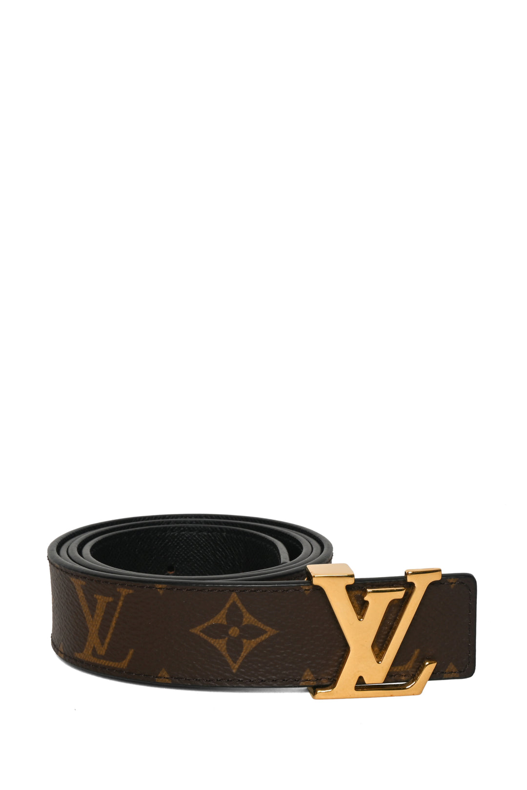 Louis Vuitton Size 32 LV Initiales 30mm Monogram & Black Leather Reversible Belt