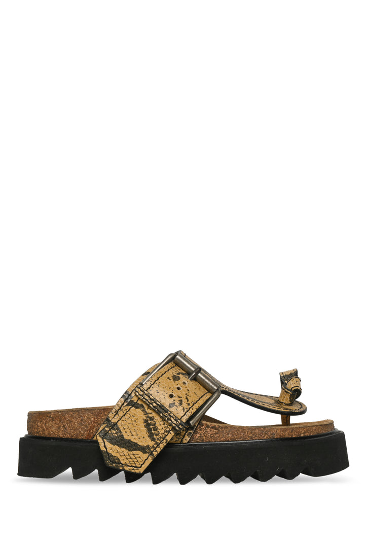 Acne Studios Size 37 Beline Python-Effect Leather Thong Sandals
