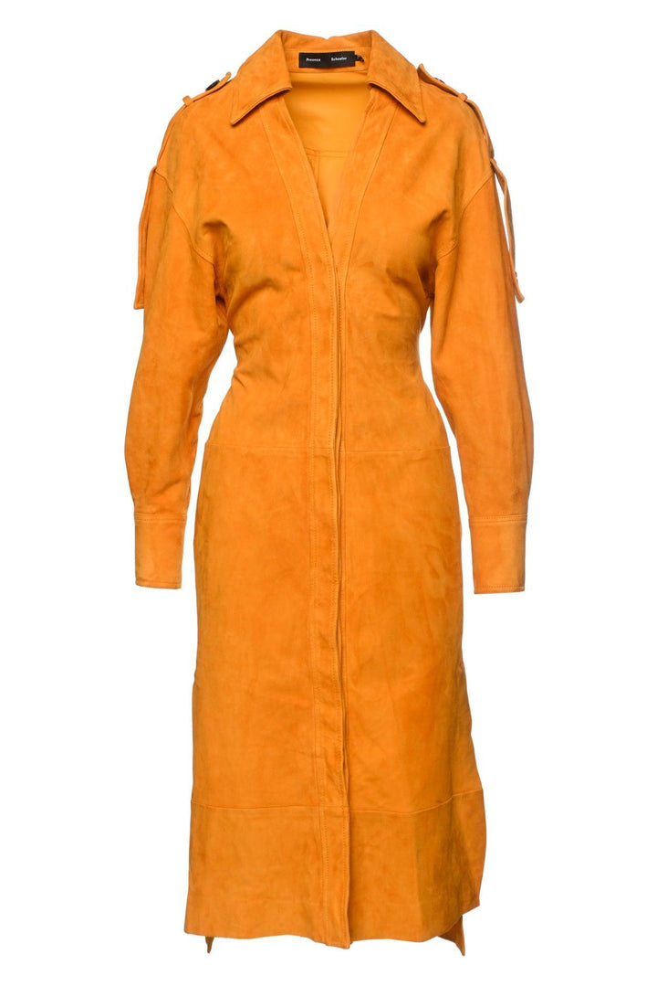 Proenza Schouler Size 0 Suede Midi Shirt Dress