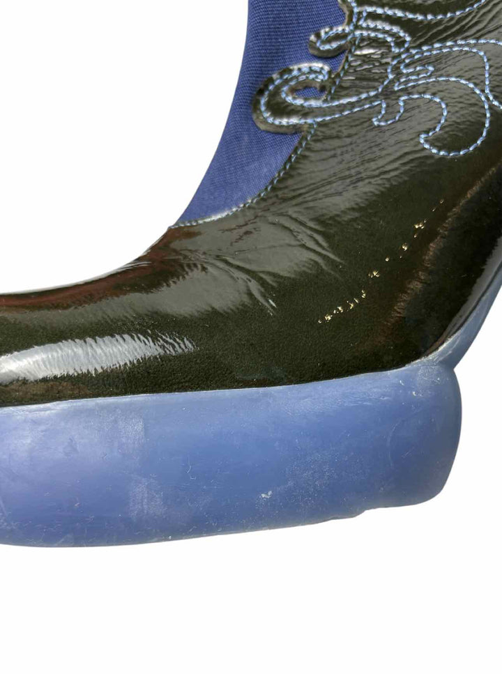 John Fluevog Size 8 Lena Parfait Patent Leather Ankle Boots
