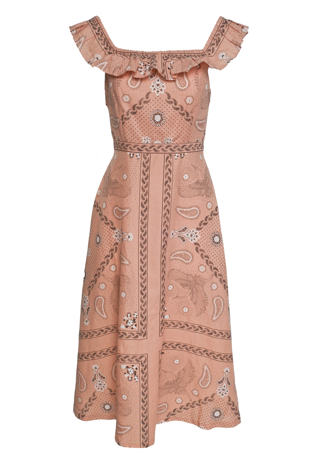 Sandro Size 38 Gale Linen & Cotton-Blend Midi Dress