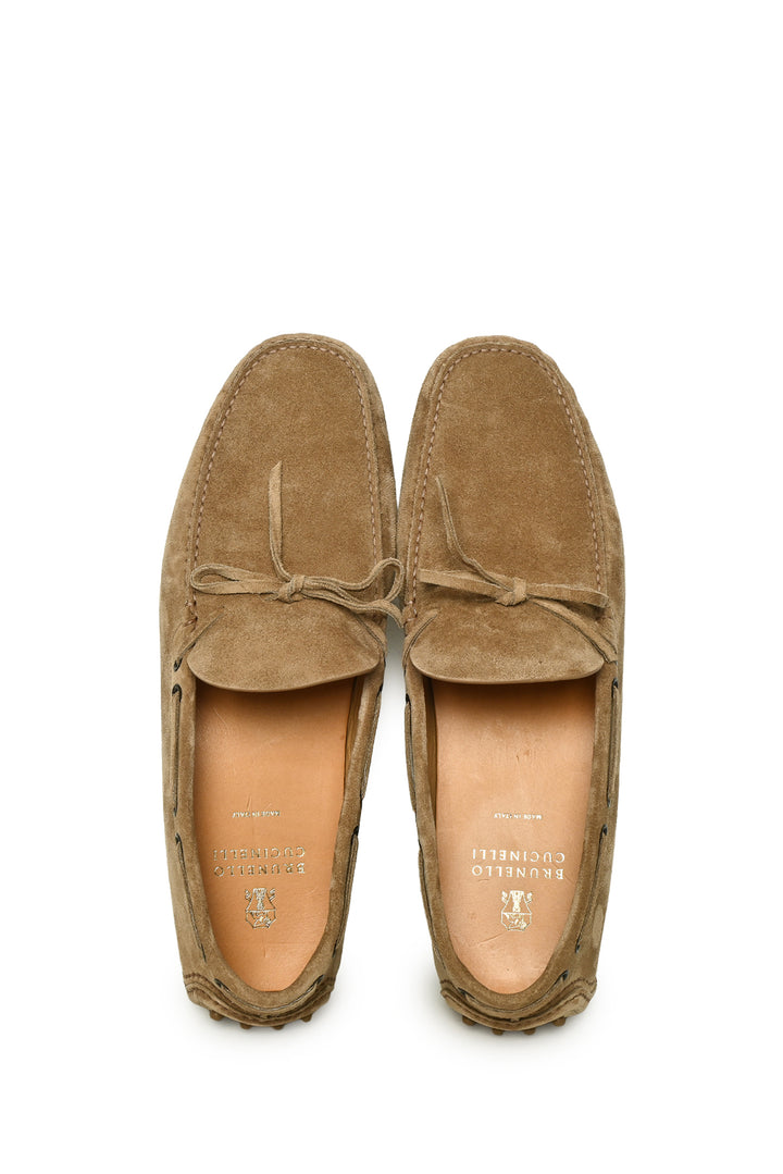 Brunello Cucinelli Size 46 Men's Washed Suede Loafers