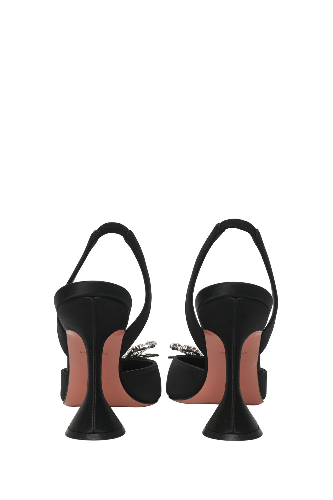 Amina Muaddi Size 38.5 Satin Rosie Slingback Pumps