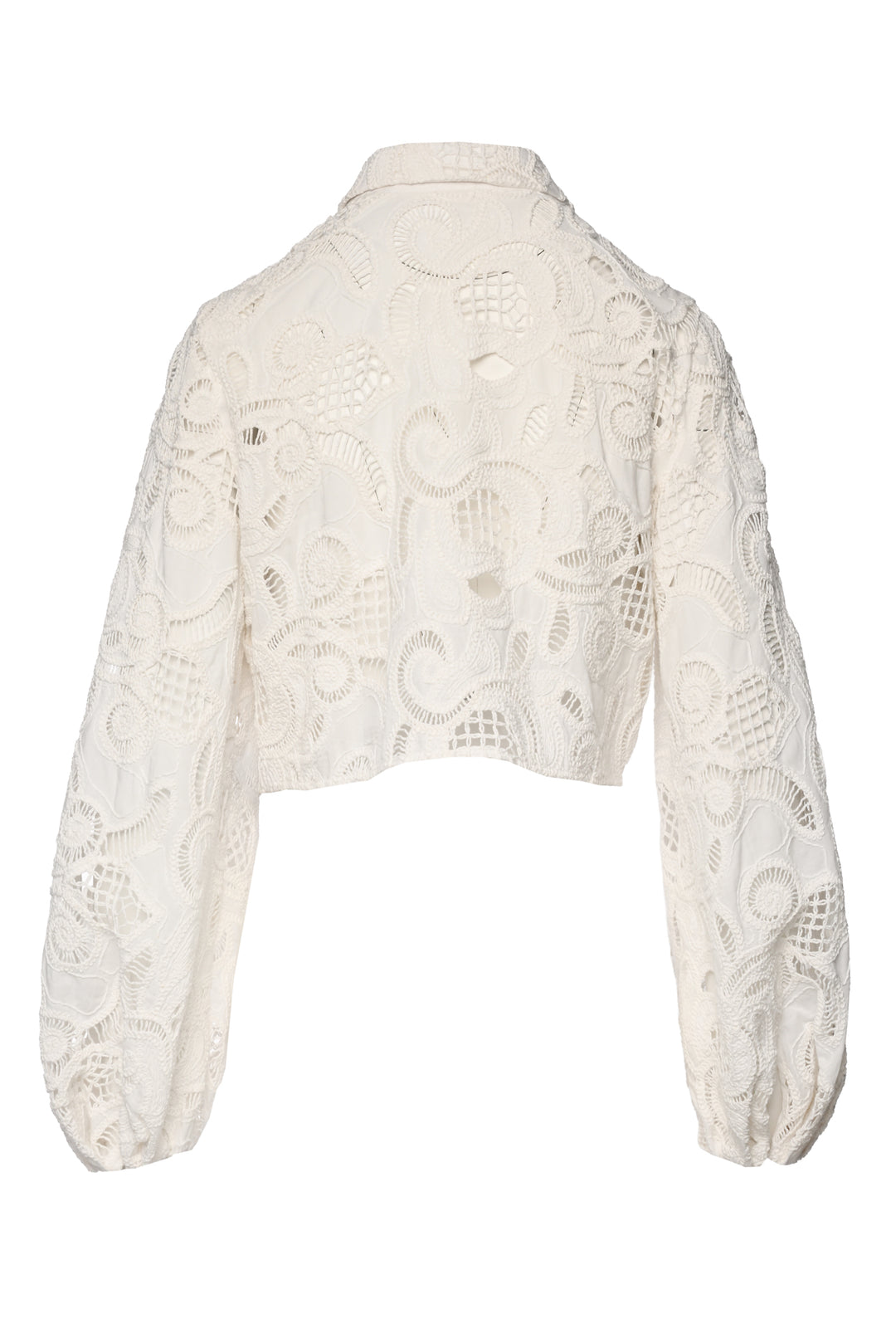 Dorothee Schumacher Size S Generous Gaze Crochet Embroidered Crop Blouse