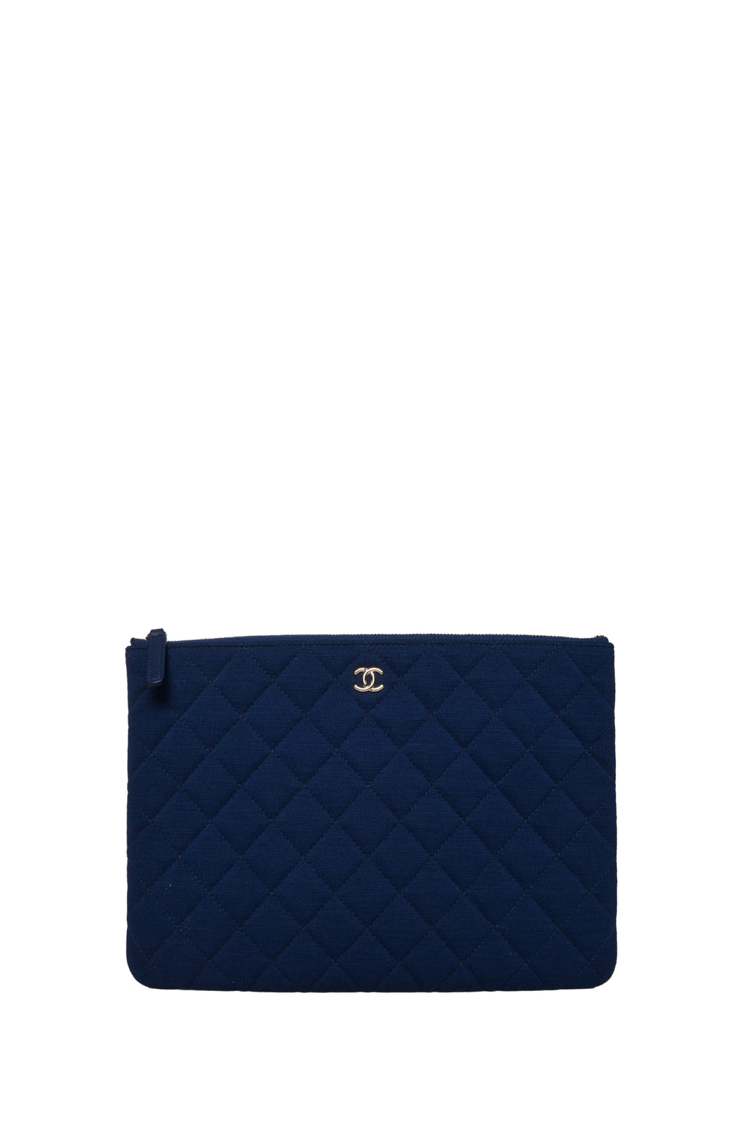 Chanel 2019 Quilted Jersey Medium O Case Clutch