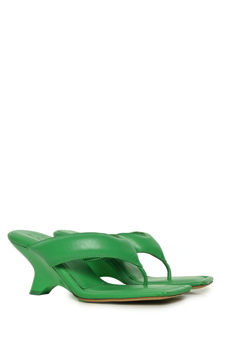 Gia Borghini x FWRD Size 37 Leather Thong Sandal Wedges