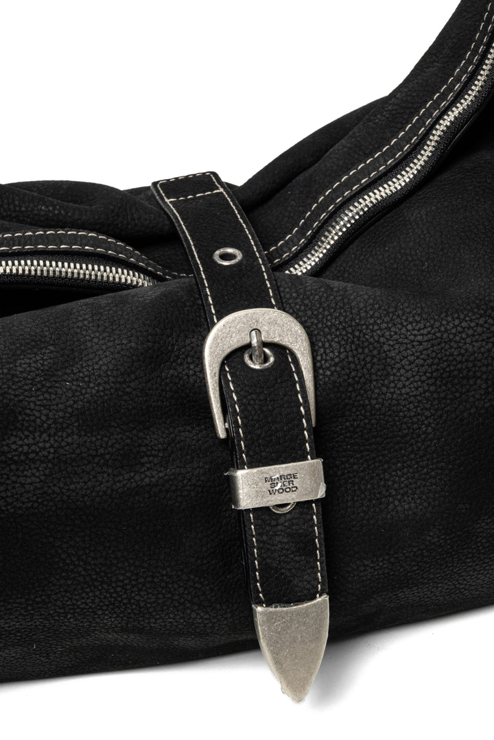 Marge Sherwood Belted Hobo Nubuck Shoulder Bag