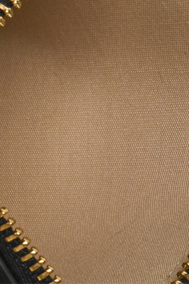 Chloe Woven Leather Zip Card Holder Wallet