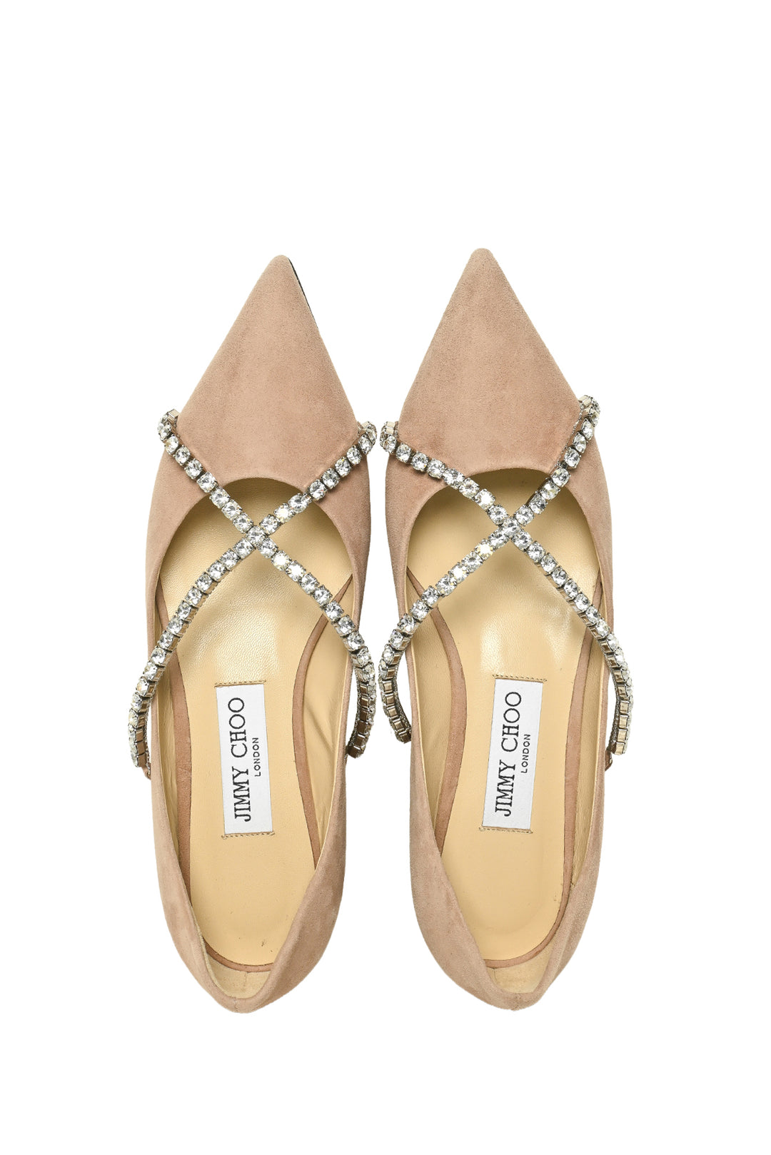 Jimmy Choo Size 37 Crystal Embellished Genevi Flats