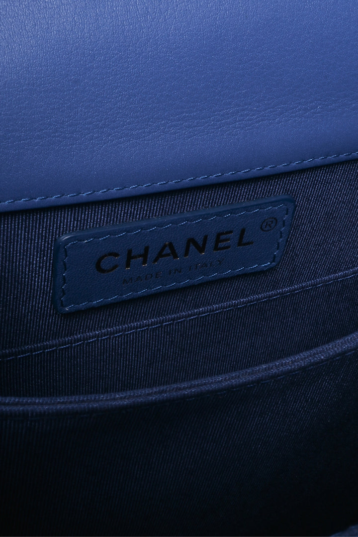 Chanel 2019 Quilted North South Boy Flap Shoulder Bag