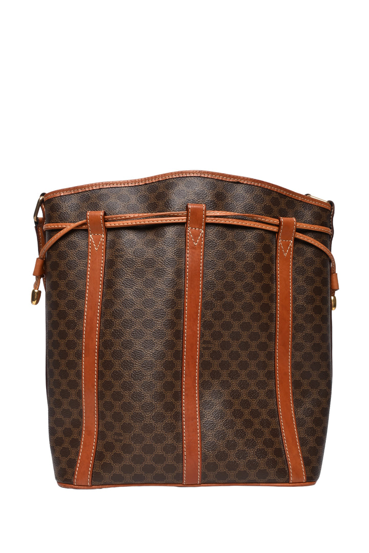 Celine Vintage Macadam PVC Drawstring Shoulder Bag