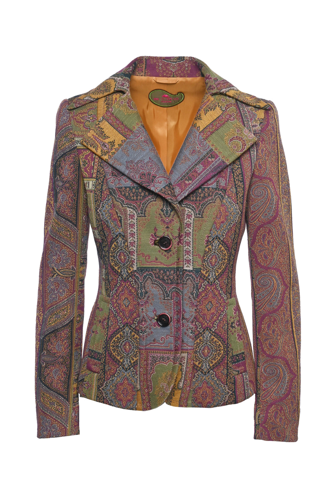 Etro Size 42 Paisley Jacquard Single Breasted Blazer