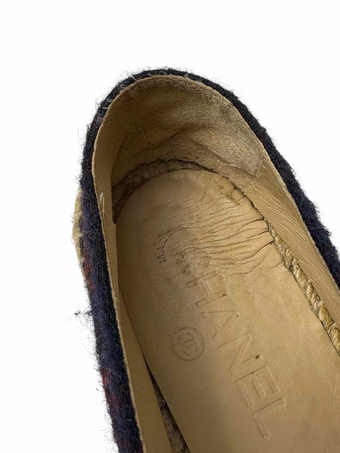 Chanel Wool Logo Espadrilles Size 37 Flats