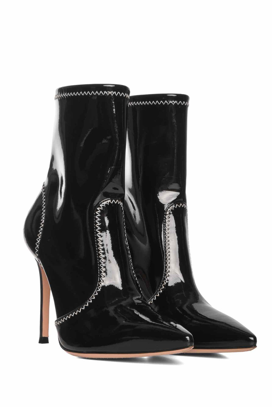 Gianvito Rossi Size 37 Patent Leather Sock Ankle Boots