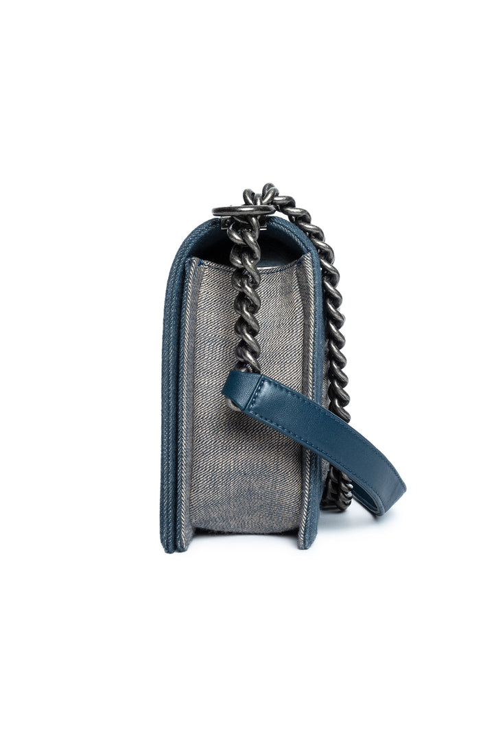 Chanel 2014-15 Medium Denim Chevron Boy Bag