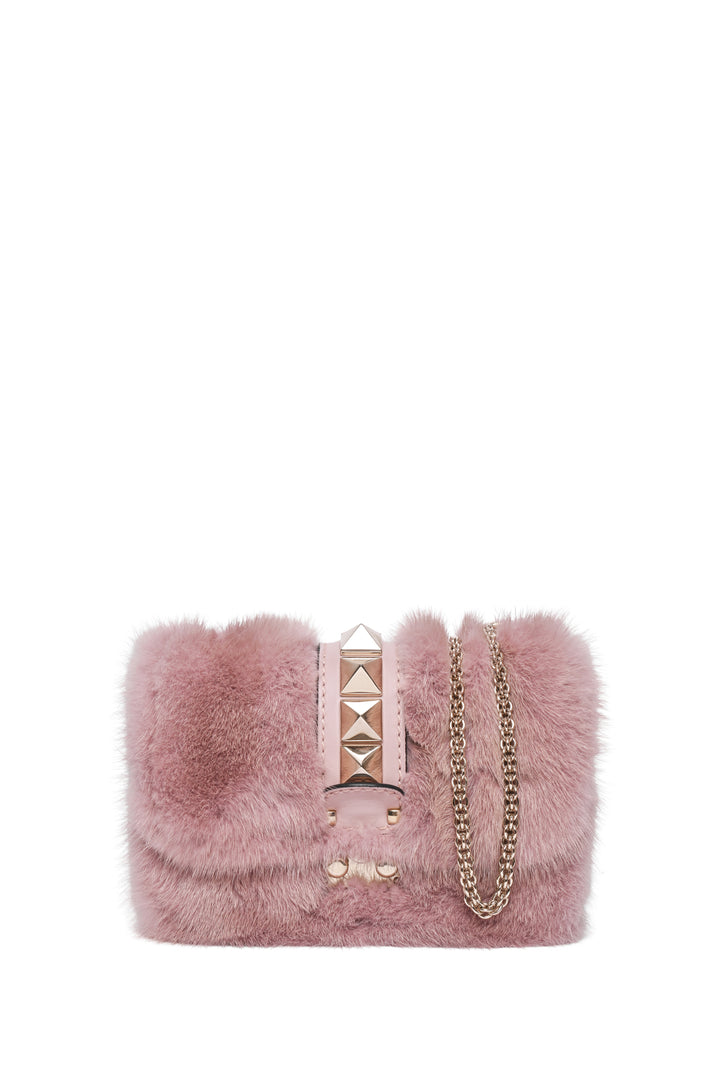 Valentino Small Mink Glam Lock Shoulder Bag