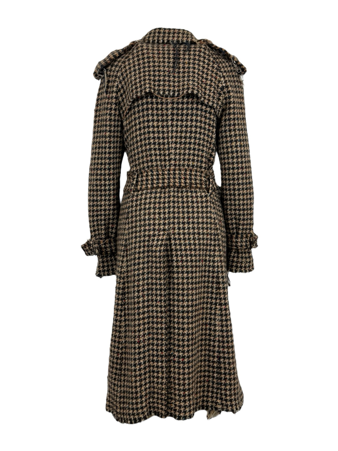 Junya Watanabe Size M Houndstooth Frayed Trench Coat